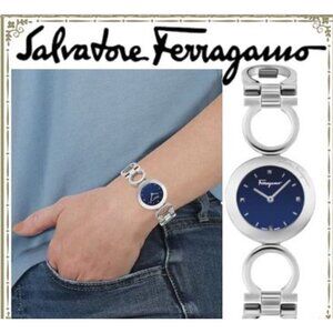 Salvatore Ferragamo  Women's 28mm Quartz Stainless Steel Blue Dial Watch New